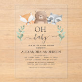 Oh Baby Shower Woodland Greenery Acryleinladungen (Vorderseite)