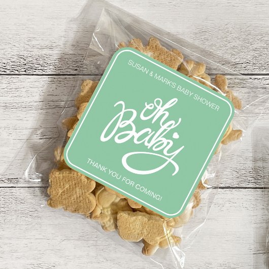 Oh Baby ShowSquare Sticker - Green Baby Shooter