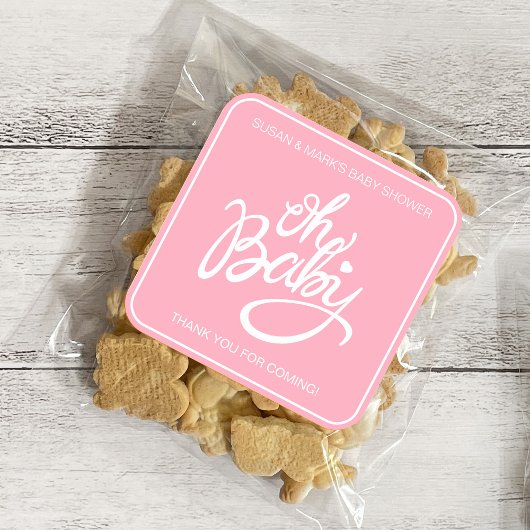 Oh Baby ShowSquare Sticker - Pink