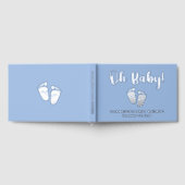 Oh Baby Silver Foil Blue Baby Feet Boy Dusche Gästebuch (Voll)
