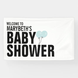 Oh Baby Simple Blue Balloon Baby Showbanner Banner