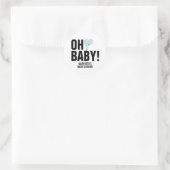Oh Baby Simple Blue Balloon Babyaufkleber Runder Aufkleber (Tasche)