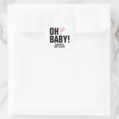 Oh Baby Simple Pink Balloon Babyaufkleber Runder Aufkleber (Tasche)
