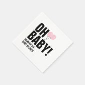Oh Baby Simple Pink Balloon Babydusche Napkin Serviette (Ecke)