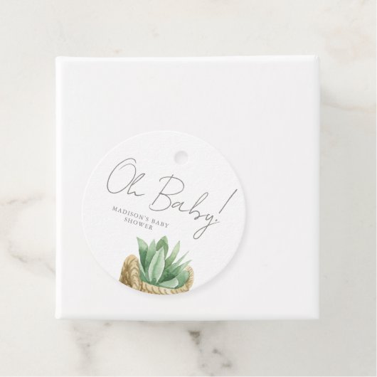 Oh Baby Simple Succulent Baby Dusche Geschenkanhänger (Beispiel)