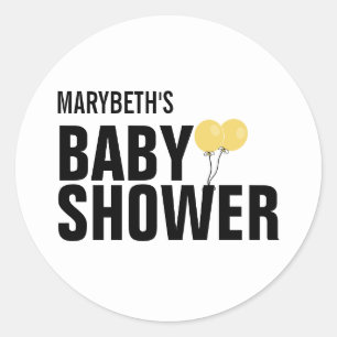Oh Baby Simple Yellow Balloon Baby Shockhecker Runder Aufkleber