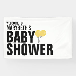 Oh Baby Simple Yellow Balloon Baby Showbanner Banner