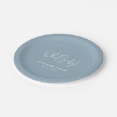 Oh Baby Sky Blue Personalisiert Baby Dusche Pappteller (Schrägansicht)