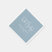 Oh Baby Sky Blue Personalisiert Baby Dusche Serviette (Ecke)