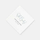 Oh Baby Sky Blue Personalisiert Baby Dusche Serviette (Ecke)