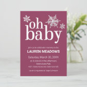 Oh Baby Snowflake Winter Baby Dusche Einladung (Stehend Vorderseite)