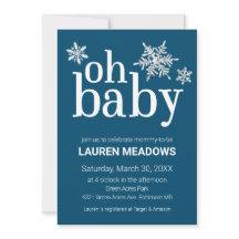 Oh Baby Snowflake Winter Baby Dusche Einladung