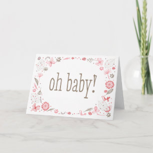 Oh Baby Softly blüht Pink Nature Bouquet Dankeskarte