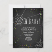 Oh Baby Spiderweb Halloween Baby Shower Einladung (Vorderseite)