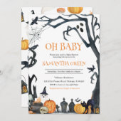 Oh Baby Spooky Halloween Kinderdusche Einladung (Vorne/Hinten)