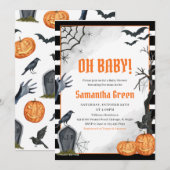Oh Baby Spooky Halloween Kinderdusche Einladung (Vorne/Hinten)