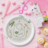 Oh Baby Spoon Fork Pink Bib Neutral Baby Dusche Pappteller (Party)