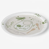 Oh Baby Spoon Fork Pink Bib Neutral Baby Dusche Pappteller (Schrägansicht)