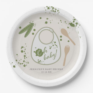 Oh Baby Spoon Gabel Pink Bib Neutral Baby Dusche Pappteller