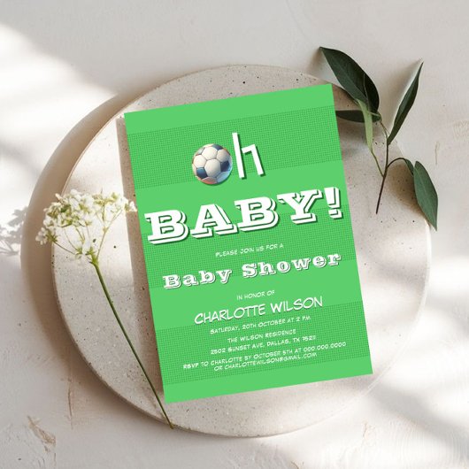 Oh, Baby! Sport Football Baby Boy Dusche Einladung
