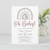 Oh Baby Star und Moon Boho Rainbow Baby Shower Inv Einladung (Stehend Vorderseite)