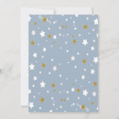 Oh Baby Stars Moon Butterfly Blue Baby Shower Einladung (Rückseite)