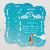 Oh, Baby! Stork Baby Dusche Einladung (Vorne/Hinten)