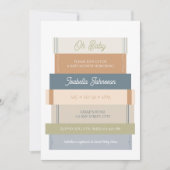 Oh Baby Storybook Stack Book Lover Baby Dusche Einladung (Vorderseite)