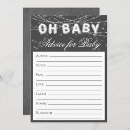 Oh Baby String Light | Dunkelgraue monochrome Bera Einladung