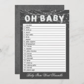 Oh Baby String Light | Graues Word-Scramble-Spiel (Vorne/Hinten)