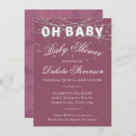 Oh Baby String Light | Millennial Pink Balloon Einladung