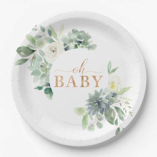 Oh Baby Succulent Baby Duschpapier Teller (Vorderseite)