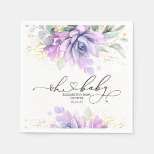 Oh Baby Succulents Gold Greenery Baby Shower Napki Serviette