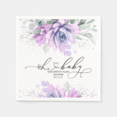 Oh Baby Succulents Silver Greenery Baby Dusche Serviette (Vorderseite)