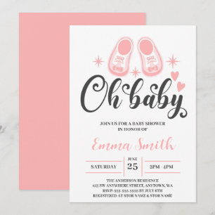 Oh Baby Süße Babyschuhe Baby Shower Einladung