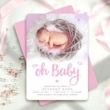 Oh Baby Süße moderne chic rosa Mädchen-Geburtsfoto