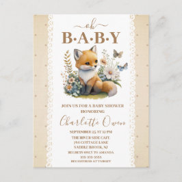 Oh Baby Sweet Foxy Baby Dusche Einladung Postkarte