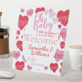 Oh Baby Sweetheart Babydusche Weiß Willkommen Sockelschild (In Situ)