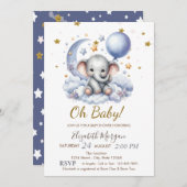 Oh Baby Teddy Bear Baby Dusche Einladung (Vorne/Hinten)