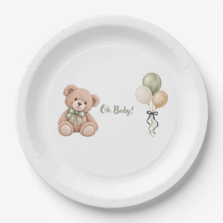 Oh Baby! Teddy Bear Baby Shower Papierplatten Pappteller
