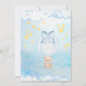 Oh Baby Teddy Bear Balloon Boy Baby Shower Einladung (Rückseite)