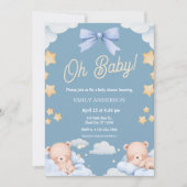 Oh Baby Teddy Bear Twinkle Little Star Baby Shower Einladung (Vorderseite)