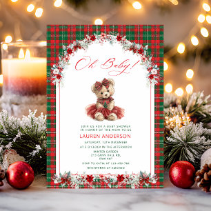 Oh Baby Teddy Bear Weihnachtsdusche Einladung