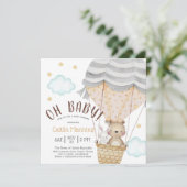Oh Baby Teddy Bear Woodland Neutral Baby Dusche Einladung (Stehend Vorderseite)