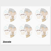 Oh Baby Teddy Bear Woodland Neutral Baby Dusche Runder Aufkleber (Blatt)