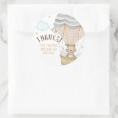 Oh Baby Teddy Bear Woodland Neutral Baby Dusche Runder Aufkleber (Tasche)