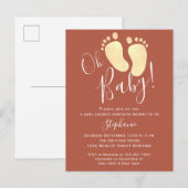 Oh Baby Terracotta Baby Dusche Einladung Postkarte (Vorne/Hinten)