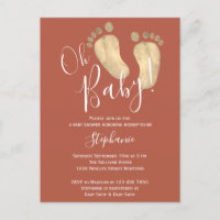 Oh Baby Terracotta Baby Dusche Postkarte Einladung