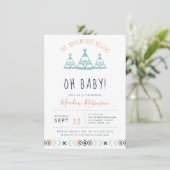 Oh Baby Tribal TeePee Adventure Begins Baby Shower Einladung (Stehend Vorderseite)