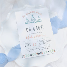 Oh Baby Tribal TeePee Adventure Begins Baby Shower Einladung
